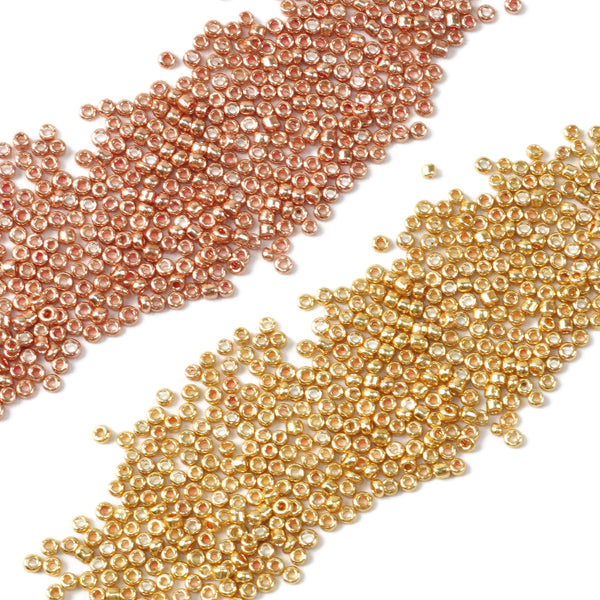 20g/0.7oz 2mm Metallic Color Miyuki Seed Beads Solid Color Loose Spacer Glass Beads with Hole for Jewelry Making DIY Bracelet Necklace Chain Earrings Charm Bangle Decors Craft Accessories