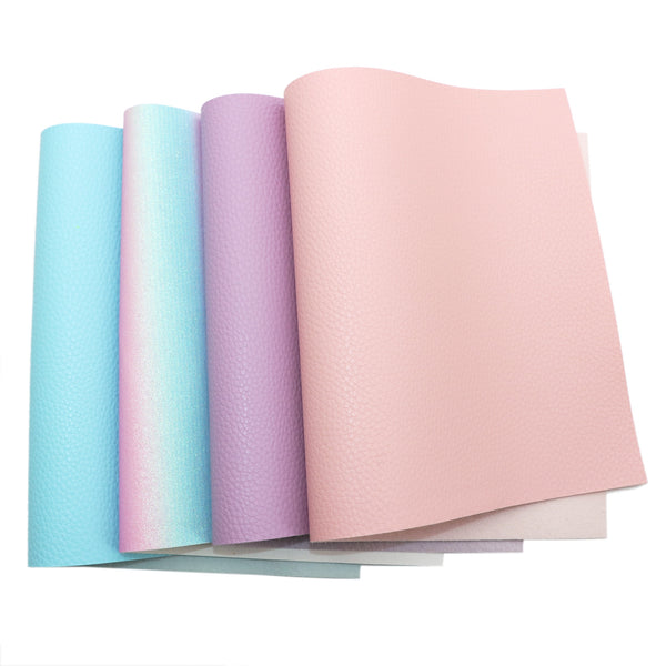 4pcs/set lychee glitter Faux Synthetic Leather Set 7.7*12.9inch Fabric Sheets For DIY Bows Artificial Leather Crafts Handmade Material