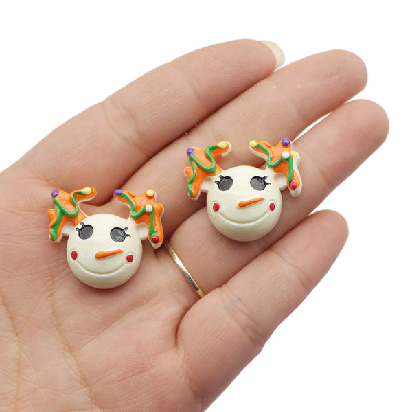 5pcs/pack 3d Resin clown shape, Available in multiple colors Resin Flat Cabochon Accessories For Hair Clips  Decorations For DIY Crafts, Hair Clips, Earrings, Phone Case Accessories, Cake Decorat