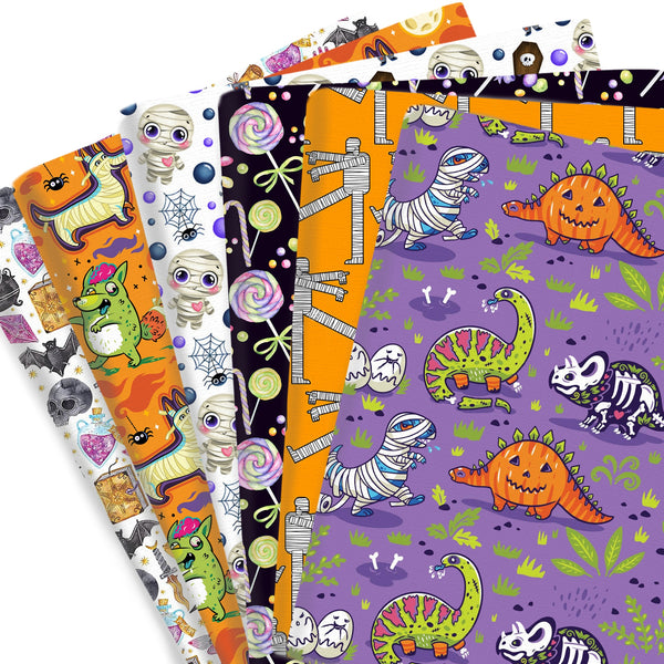 1pc Halloween MUMMY Series Dog Dinosaurs Animal Mummy Pattern Quilting Fabric-17.7x19.68inch(45x50cm) Polyester Cotton Craft Fabrics DIY Handmade Projects Doll Clothes Fabric Precut For Patchwork Craft(108gsm)