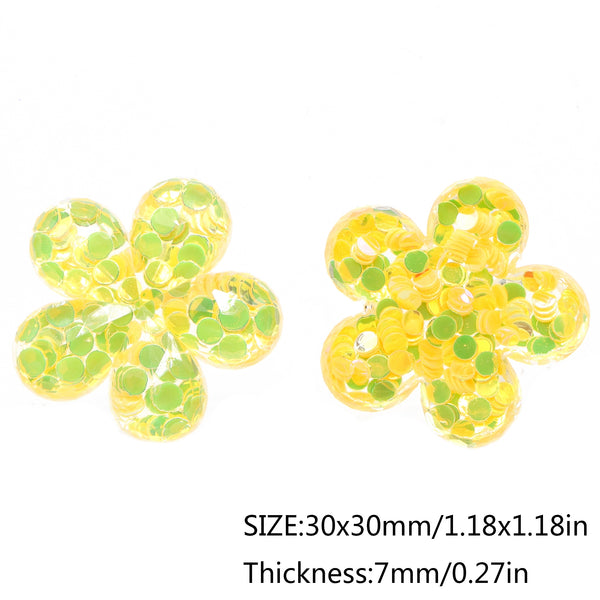 10Pc random color flower 3D Resin Cabochons Charms For Diy Scrapbooking, Jewelry Making & Craft Decorations