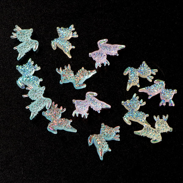 100pcs Resin Glow in the Dark 3D Mini Mixed Color Jelly color Deer Christmas Flat Back Stone Scrapbook Decal Figurines DIY Wedding Decorations Nail Art Crafts Accessories DIY Scrapbook Decoration Crafts