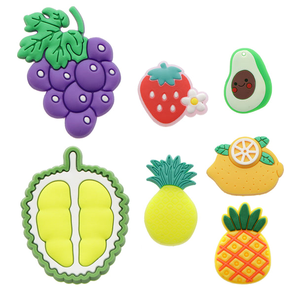 10Pcs/Pack Avocado Pineapple Fruits  Soft PVC Flexible Glue FlatBack DIY Scrapbook Embellishment Phone Craft Decoration