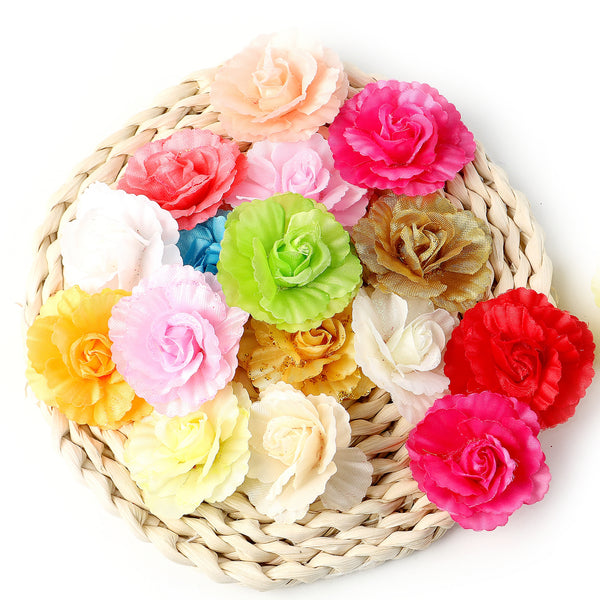 5Pcs Artificial Flowers,Fake Flowers Head Rose Artificial Silk Flower for DIY Card Making & Craft Decorations, Wedding Home Decoration,DIY Scrapbooking Party Birthday Decor