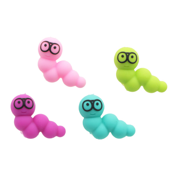 1Pc Caterpillar Animal Silicone Beads Loose Beads With Hole For Jewelry Making DIY Fashion Bracelet Key Bag Chain Handmade Crafts Supplies