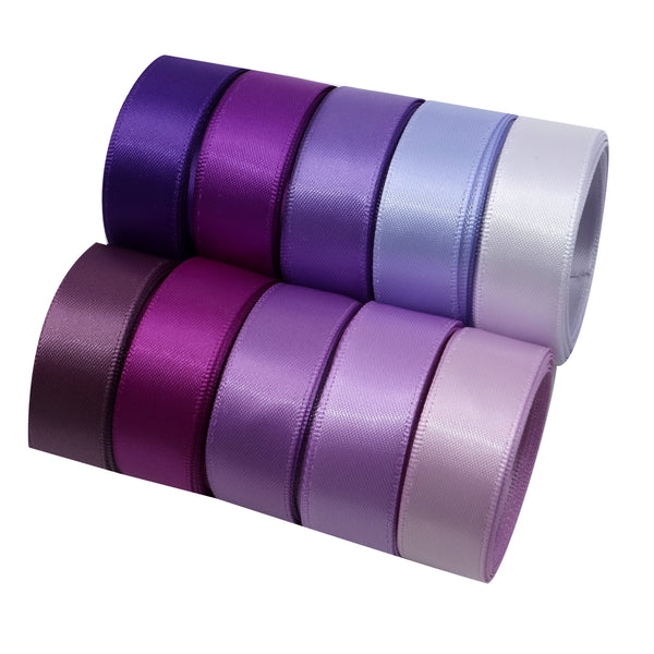 Set,16mm Halloween Thanksgiving Day Polyester Satin Ribbon Purple Orange Blue Color Ribbon Silk Embellish Ribbon Rolls For Crafting HairBows Sewing Parties Wreaths Decor Gift Wrapping (10color/set, 2yard/color)