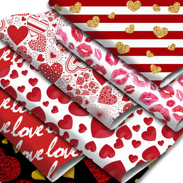 1pcs stripe alphabet lips heart love Valentine's Day Faux Synthetic Leather  7.7*12.9inch Fabric Sheets For DIY Bows, Waist Belt, Earrings, Handbag, Phone Case, Pencil Case ,Shoes Bags Artificial Leather Crafts Handmade Material