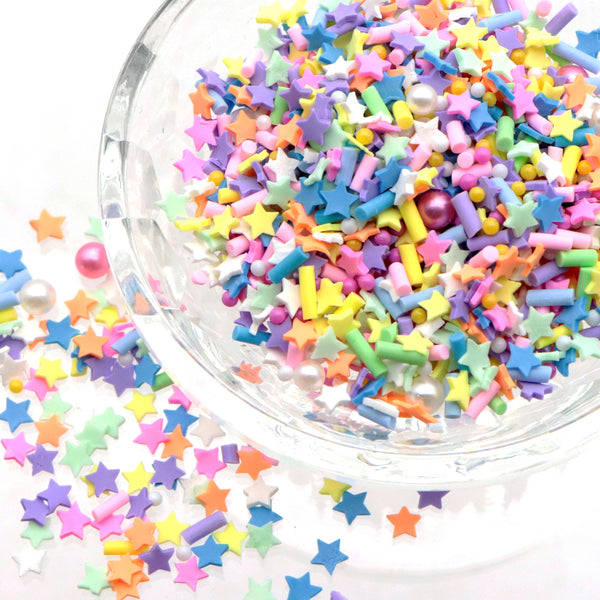 20g/pack Mixed Nail Art Polymer Clay Slices & Faux Pearl Beads - Star Flower Shaped,Unscented - Slime Charms for Resin, Lip Gloss DIY, Nail Art & Crafts