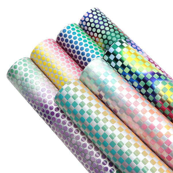 1pcs dot plaid Tie Dye Bump Texture Faux Synthetic Leather  7.7*12.9inch Fabric Sheets For DIY Bows, Waist Belt, Earrings, Handbag, Phone Case, Pencil Case ,Shoes Bags Artificial Leather Crafts Handmade Material