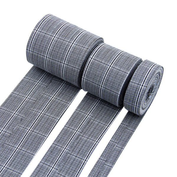 5 Yards 1/2/3/5/7.5cm Black Series Plaid Fabric Ribbon,Perfect for Gift Wrapping, DIY Crafts & Holiday Decorations