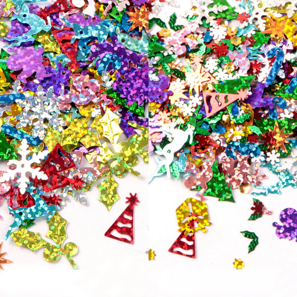 10g/pack Colorful Christmas Series Christmas tree holly snowflakes Shaped Sequins,PVC Flakes for DIY Crafts Snowflake Resin Sequins for Nail Art Supplies Christmas Snowflake Resin Sequins for Nail Art, Jewelry, Makeup & Holiday Decor