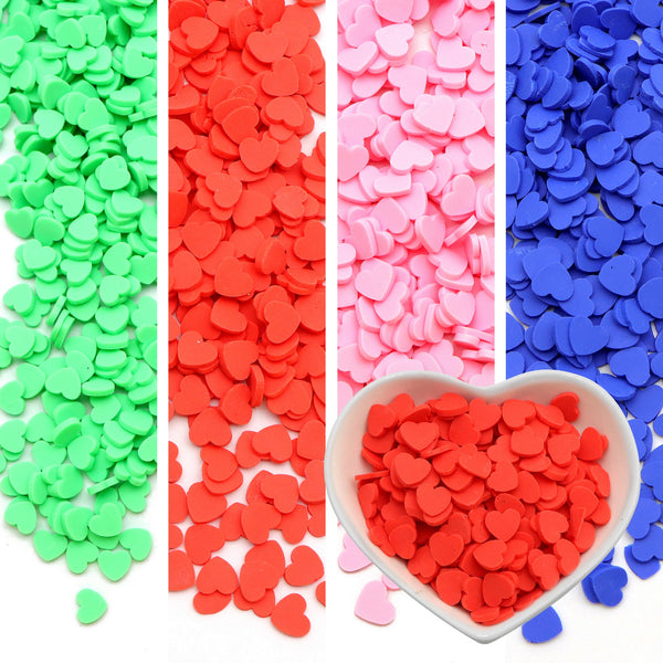 10g Kawaii Polymer Clay Heart Charms for Nail Art, Love Heart Filler Decorations, Professional Manicure Supplies, No Fragrance