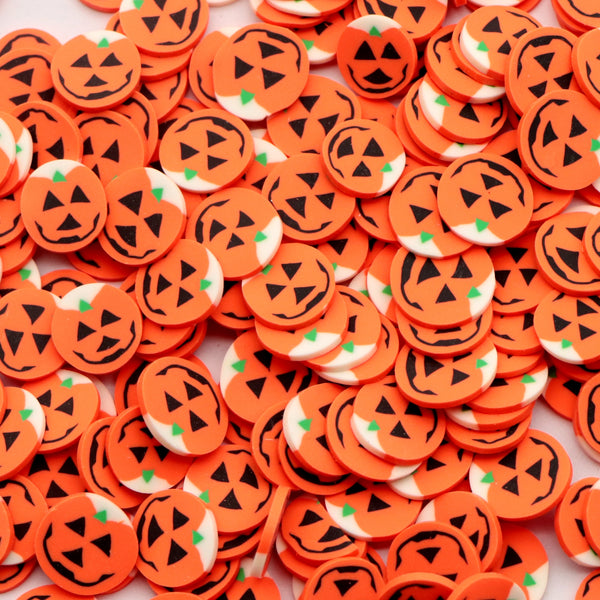 10g Pack 10mm Halloween Pumpkin Orange Series Polymer Clay 3D Charm Assortment for Nail Art, Professional Manicure Holiday Design Decorations and Crafts Accessories