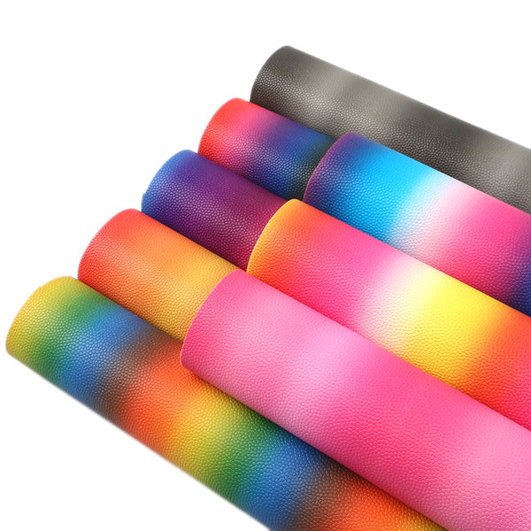 1pcs stripe Gradient basketball Bump Texture Faux Synthetic Leather  7.7*12.9inch Fabric Sheets For DIY Bows, Waist Belt, Earrings, Handbag, Phone Case, Pencil Case ,Shoes Bags Artificial Leather Crafts Handmade Material