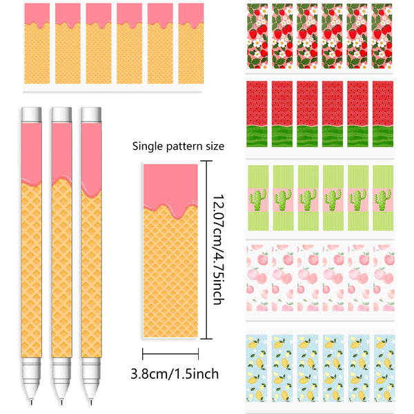 1pc UV DTF Fruit Crumb Peach Strawberry Watermelon Cactus series Pen Wrapping Decals UV DTF Vinyl Stickers Waterslide Epoxy Pen Wrapper For Craft Pen Gift（6 patterns on one sheet）