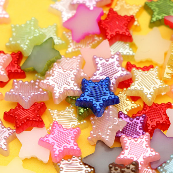 50pcs Random color mixing Resin Pentagonal Star Three-dimensional flat Charms For DIY Jewelry Making Accessories diy Handmade clothing hats hair accessories decorations Crafts Necklaces Bracelets Jewelry Decorations  Phone Case Decorations