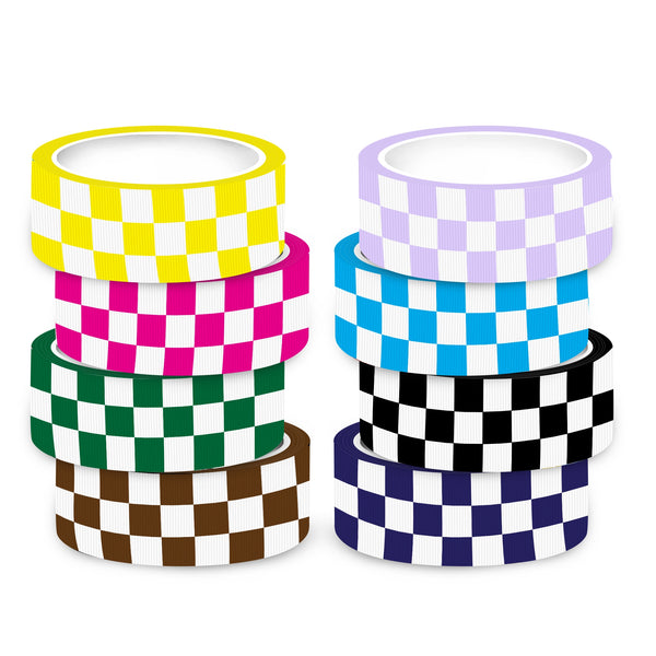 Black and White Checkered Ribbon, Perfect for Racing Car Themed Decorations and Gift Wrapping - 25mm Widths