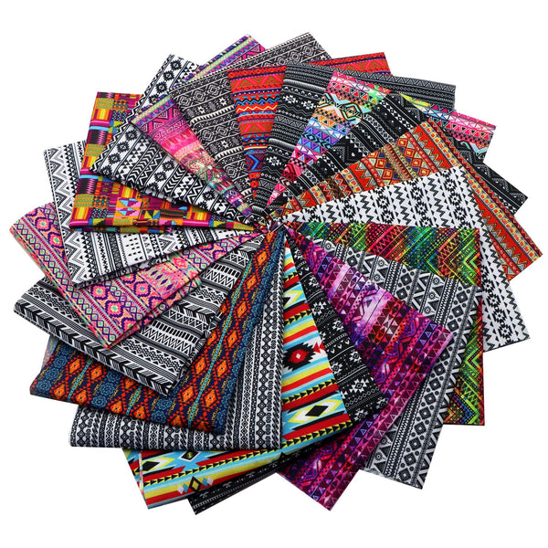 1pc 57x19.68inch(145x50cm) Aztec Tribal Pattern Ethnic African Style Polyester Cotton Fabric Patchwork Clothes For DIY Sewing Quilting Material Craft Fabrics Handmade Projects Doll Clothes(108gsm)