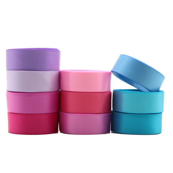 10 Rolls, 0.63Inch/16mm X 2 Yards/roll Pink Blue Series Solid Color Satin Ribbon Set For Gift Wrapping Ribbon Holiday DIY Craft Ribbons For Home Party Decor