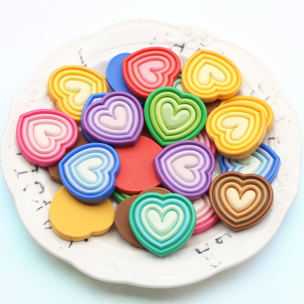 5Pcs Love Heart Acrylic Resin Ornaments,Gradient Rainbow Color Flatback Cabochons,DIY Jewelry Making Charms Accessories for Earrings, Bracelets, Keychains,Good for Festive Decorations,Homemade Gifts,Phone Shells,Water Cups, Hair Accessories