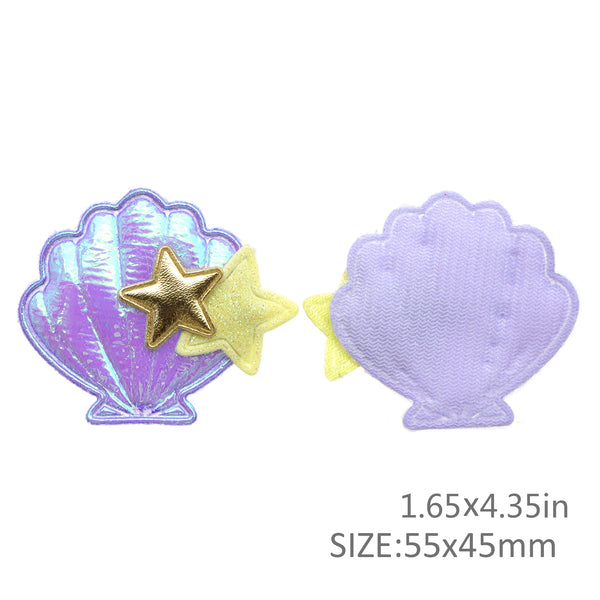 10pcs/pack Star Shell Ultrasonic Embossed Accessories Sweet Headwear Party Princess Hair Accessories without hairpin