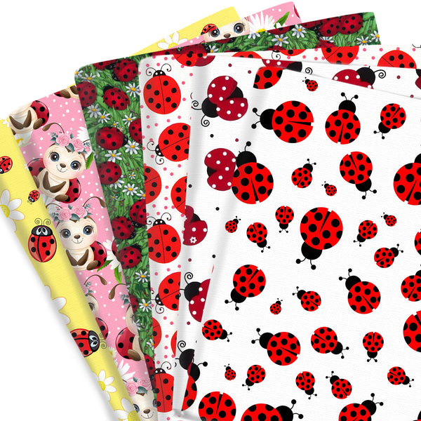 1pc 19.68x17.7inch Ladybug Animal Pattern Quilting Fabric Cotton Craft DIY Handmade Doll Clothes Fabric Precut For Patchwork Craft Sewing Supplies