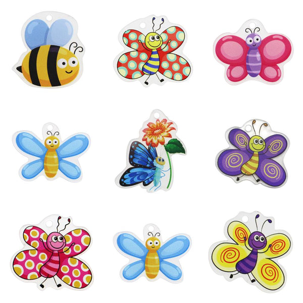 2PCS Butterfly Bee Black Animals Series Acrylic Pendants Charms Jewelry DIY Pendant Earrings Necklace Jewelry Accessories Cute Cartoon Hanging Home Tree Decoration Decorative Christmas Tree Ornament Creative Cow Pendants for Car Backpack Window Door