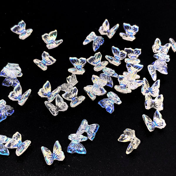 100pcs 6*7mm  resin Butterfly Jelly Color Beads (No holes)For Jewelry Making Diy Earrings Hairpin Bracelet Necklace Handmade Craft Supplies, Nail Art Decoration&Crafting Design