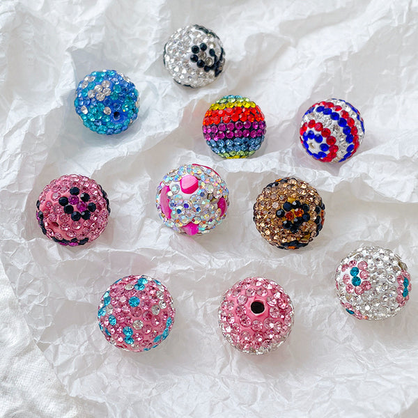 High Quality Rhinestone Polymer Clay Ball Bead,DIY Necklace Bracelet Jewelry Making Keychain Crafting