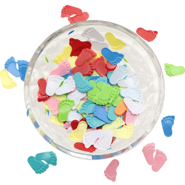 10g/0.35oz Footprint Shaped Sequins,Mixed Colors,PVC Flakes for DIY Crafts,Jewelry Making DIY Hand-Sewn Decorative Accessories,Perfect for New Year, Birthday, Wedding, and Bridal Shower Celebrations