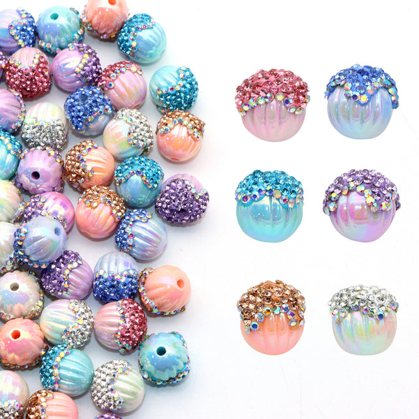 1Pc Rhinestone Faux Crystal Beads Pinecone Shaped Loose Spacer Beads with Hole for Jewelry Making DIY Costumes Accessories Bracelet Necklace Chain Earrings Charm Bangle Decors Craft Supplies