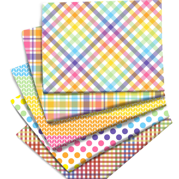 1Pc 39.37x57inch Geometry Quilting Polyester Cotton Fabric by the Meter Craft DIY Handmade Doll Clothes Plaid Striped Dot Printed Fabric Precut Sheets For Patchwork Craft Sewing Supplies