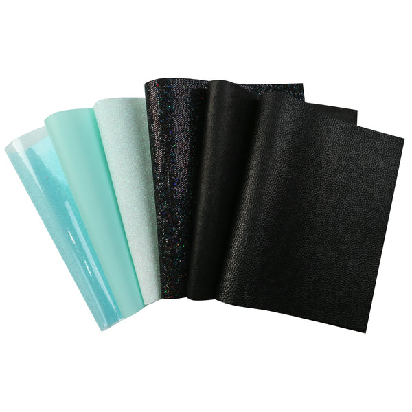 6pcs/set Faux Synthetic Leather Set 7.7*12.9inch Fabric Sheets For DIY Bows Artificial Leather Crafts Handmade Material