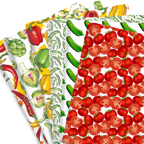 1pc Vegetables Food Series Tomatoes Peas Popcorn Hamburger Pattern Quilting Fabric-17.7x19.68inch(45x50cm) Polyester Cotton Craft Fabrics DIY Handmade Projects Doll Clothes Fabric Precut For Patchwork Craft(108gsm)