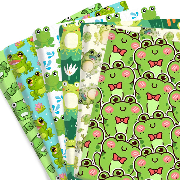 1pc 17.7x19.68inch Frog Animals Series Pattern Quilting Fabric Polyester Cotton Craft DIY Handmade Doll Clothes Fabric Precut For Patchwork DIY Handmade Craft(108gsm)