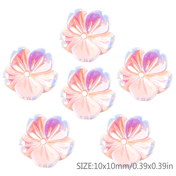 50 pieces/pack Of Flower Nail Art 3D Resin Accessories