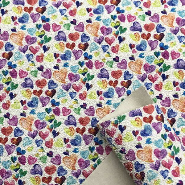 1pc Heart Print Chunky Glitter Faux Leather Fabric,7.87x12.99inch,PVC Material Synthetic Leather- Perfect For Diy Earrings, Bag,Hair Bows, And Crafts