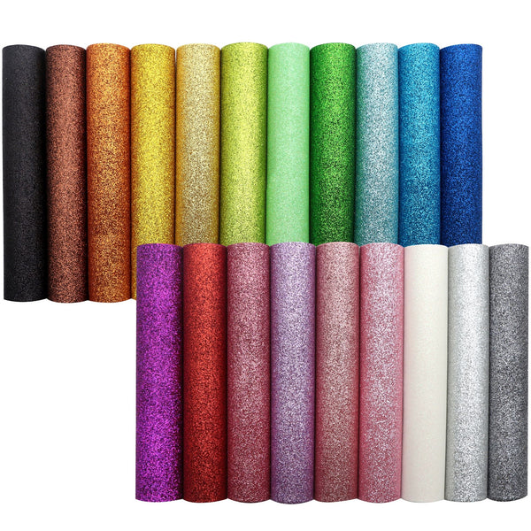 Fine glitter Faux Synthetic Leather Set 20piece/set 7.7*12.9inch Fabric Sheets For DIY Bows Leather Crafts Handmade Material