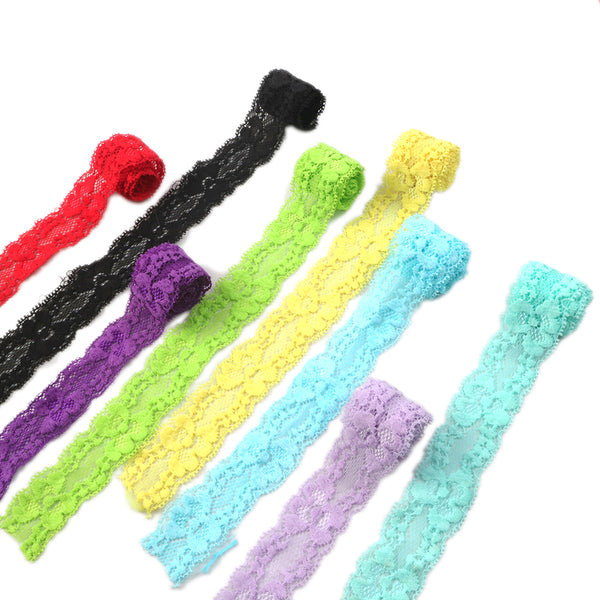 5 Yards/roll 0.86inch/22mm Elastic Lace Trim Lace Ribbon For Headband Underwear Sewing Accessories DIY Clothing Dress Decoration