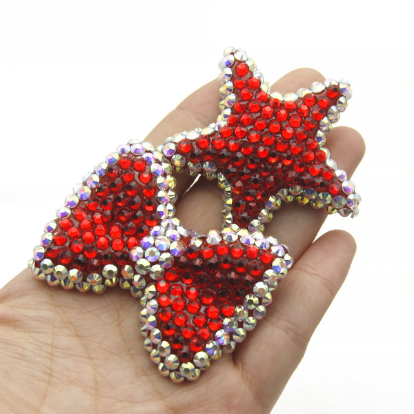 1Pc Faux Rhinestone bow star shape Polymer Clay Beads Loose Spacer Acrylic Beads No holes for Jewelry Making DIY Bracelet Necklace Chain Earrings Charm Bangle Decors Craft Supplies