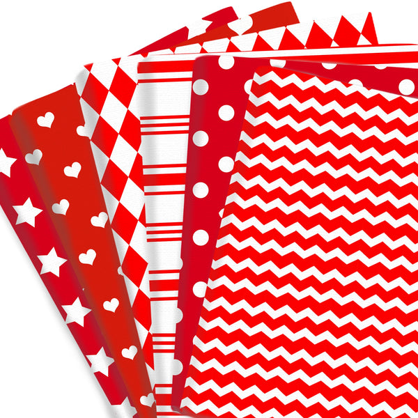 1pc Red Series Geometric Patterns Quilting Fabric-17.7x19.68inch(45x50cm) Polyester Cotton Craft Fabrics DIY Handmade Projects Doll Clothes Fabric Precut For Patchwork Craft(108gsm)