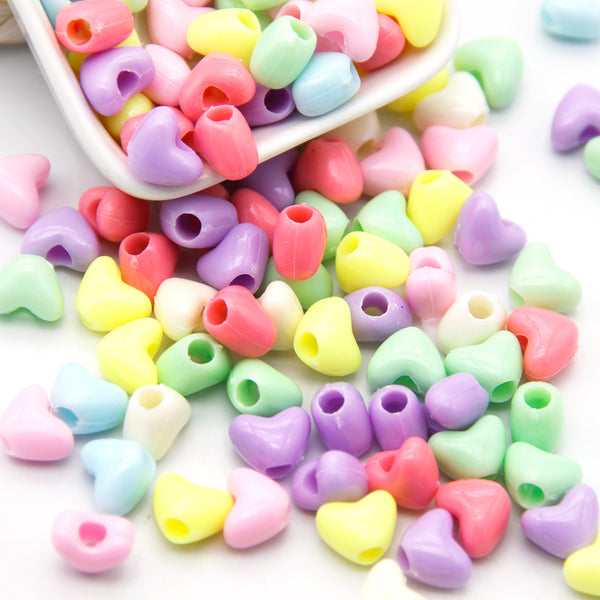 20g/pack about 55pcs candy-color  Heart Spacer Beads Random Color  for DIY Jewelry Making- Perfect for Necklaces, Bracelets, and Earrings