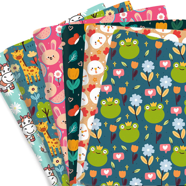 1pc Animals Series Cow Frog Rabbit Butterfly Giraffe Pattern Quilting Fabric-17.7x19.68inch(45x50cm) Polyester Cotton Craft Fabrics DIY Handmade Projects Doll Clothes Fabric Precut For Patchwork Craft(108gsm)