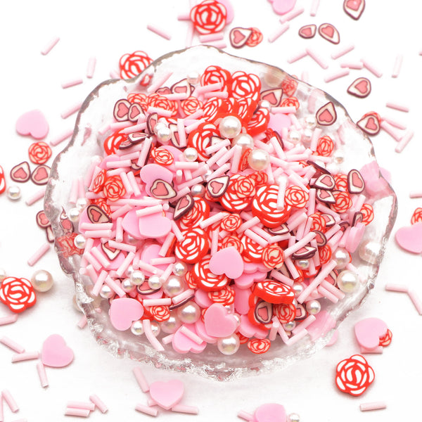 20g/pack Festive Faux Crystal Pearl Beads Love Heart Shaped Nail Art Polymer Clay Slices-Unscented, Vibrant Heart Slime Charms for Lip Gloss Making, Resin, and Nail Art Decorations - Perfect for DIY Crafts and Creative Valentine Projects