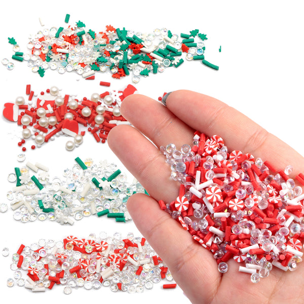 4 styles/box package filler set Colorful Christmas Series Christmas tree holly snowflakes Shaped Sequins,PVC Flakes Snowflake Resin Sequins for Nail Art Supplies Christmas Snowflake Resin Sequins for Nail Art, Jewelry, Makeup & Holiday Decor