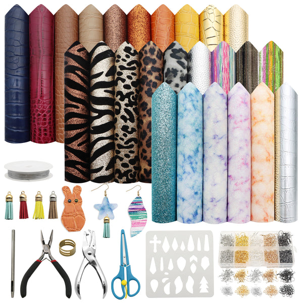 Faux synthetic leather set (25piece/set 7.70*12.90inch) Carrying Multifunction Handmade Craft DIY Tool Set