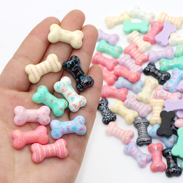 10Pcs Random Styles Colorful Dog Bones Acrylic Resin Beads  Accessories For DIY Jewelry Making Hair Accessories Charms Earrings Necklace Bracelet Making