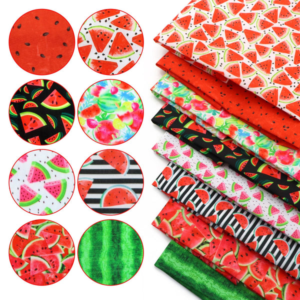 1pc Fruit Series Watermelon Pattern Quilting Fabric-17.7x19.68inch(45x50cm) Polyester Cotton Craft Fabrics DIY Handmade Projects Doll Clothes Fabric Precut For Patchwork Craft(108gsm)