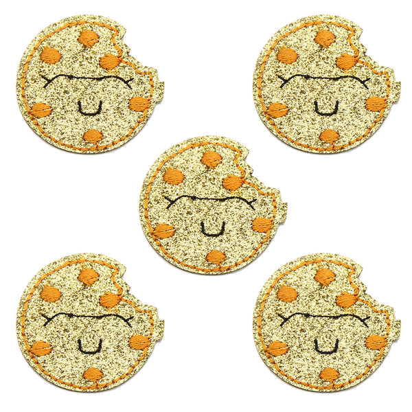 5 Pcs Adorable Milk Cookie Embroidered Iron On Patches - Chocolate Chip Design, Cute Sew On Appliques for Clothes, Hats, Pants, and Shoes Decoration