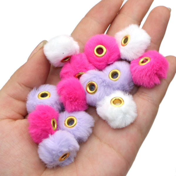 10Pcs Super Soft Imitation Rabbit Fur Ball Beads - Plush, Cuddly, and Versatile DIY Craft Supplies for Jewelry Making, Phone Accessories, and More - Perfect for Creative Projects and Gift Ideas